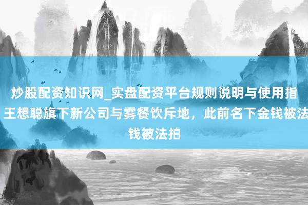 炒股配资知识网_实盘配资平台规则说明与使用指南 王想聪旗下新公司与雾餐饮斥地，此前名下金钱被法拍