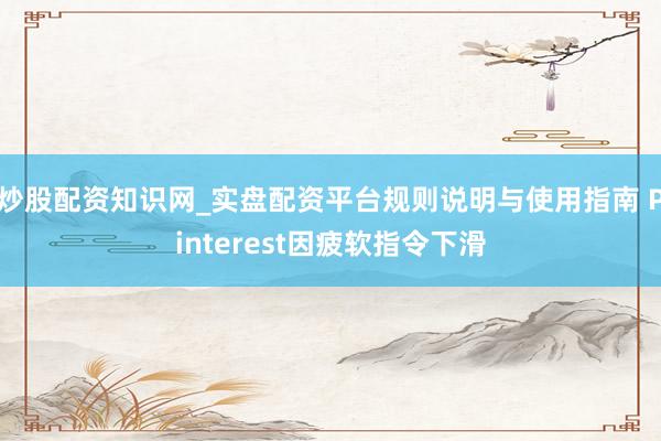 炒股配资知识网_实盘配资平台规则说明与使用指南 Pinterest因疲软指令下滑