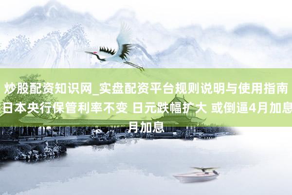 炒股配资知识网_实盘配资平台规则说明与使用指南 日本央行保管利率不变 日元跌幅扩大 或倒逼4月加息