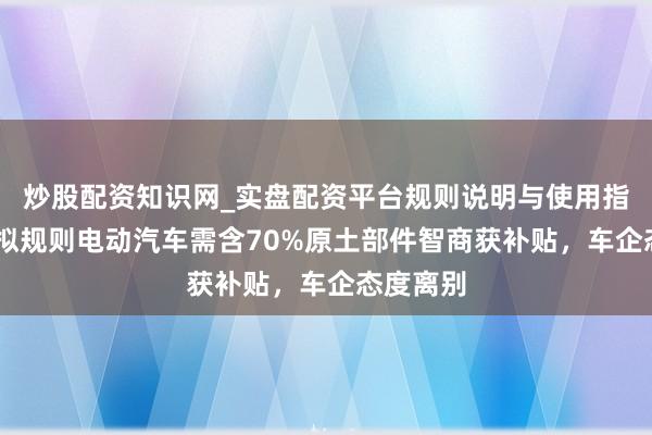 炒股配资知识网_实盘配资平台规则说明与使用指南 欧盟拟规则电动汽车需含70%原土部件智商获补贴，车企态度离别