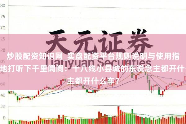 炒股配资知识网_实盘配资平台规则说明与使用指南 实地打听下千里阛阓：十八线小县城的东说念主都开什么车？