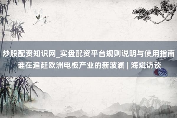 炒股配资知识网_实盘配资平台规则说明与使用指南 谁在追赶欧洲电板产业的新波澜 | 海斌访谈