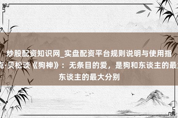 炒股配资知识网_实盘配资平台规则说明与使用指南 吕克·贝松谈《狗神》：无条目的爱，是狗和东谈主的最大分别