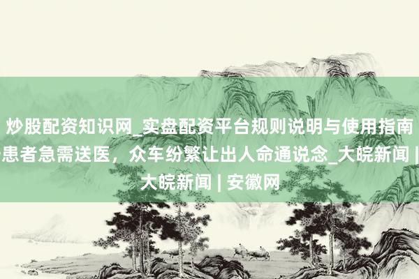 炒股配资知识网_实盘配资平台规则说明与使用指南 阜阳一患者急需送医，众车纷繁让出人命通说念_大皖新闻 | 安徽网