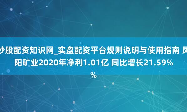 炒股配资知识网_实盘配资平台规则说明与使用指南 凤阳矿业2020年净利1.01亿 同比增长21.59%