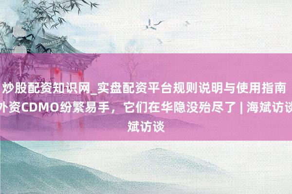 炒股配资知识网_实盘配资平台规则说明与使用指南 外资CDMO纷繁易手，它们在华隐没殆尽了 | 海斌访谈