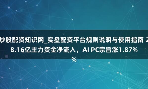 炒股配资知识网_实盘配资平台规则说明与使用指南 28.16亿主力资金净流入，AI PC宗旨涨1.87%