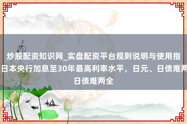 炒股配资知识网_实盘配资平台规则说明与使用指南 日本央行加息至30年最高利率水平，日元、日债难两全