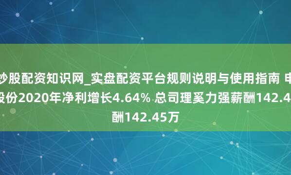 炒股配资知识网_实盘配资平台规则说明与使用指南 申能股份2020年净利增长4.64% 总司理奚力强薪酬142.45万