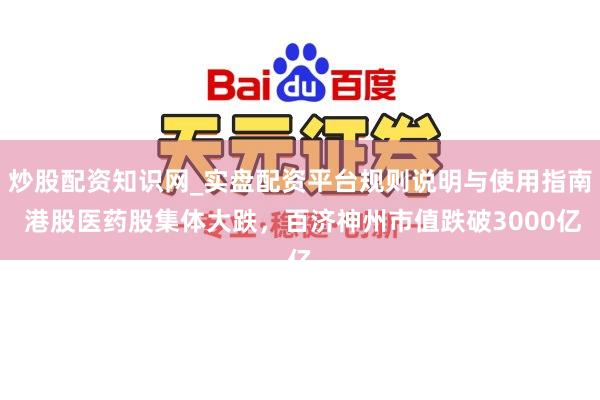 炒股配资知识网_实盘配资平台规则说明与使用指南 港股医药股集体大跌，百济神州市值跌破3000亿