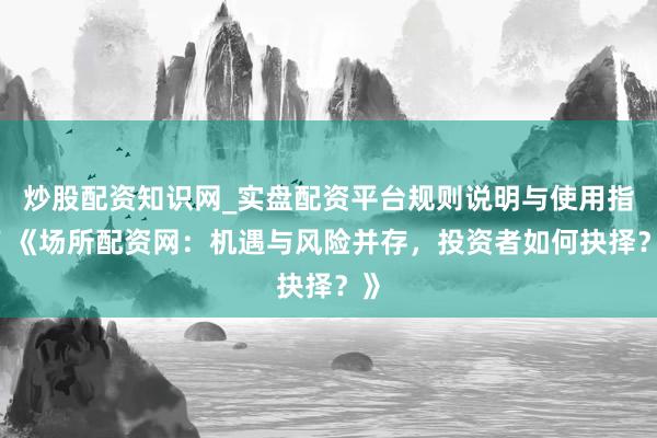 炒股配资知识网_实盘配资平台规则说明与使用指南 《场所配资网：机遇与风险并存，投资者如何抉择？》