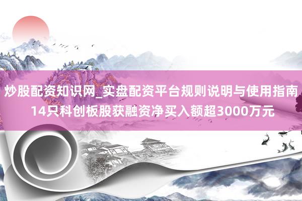 炒股配资知识网_实盘配资平台规则说明与使用指南 14只科创板股获融资净买入额超3000万元