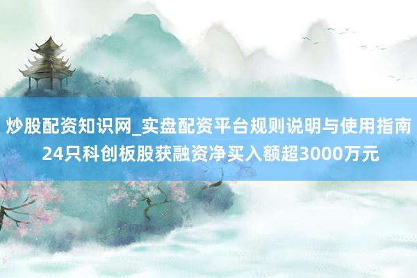 炒股配资知识网_实盘配资平台规则说明与使用指南 24只科创板股获融资净买入额超3000万元
