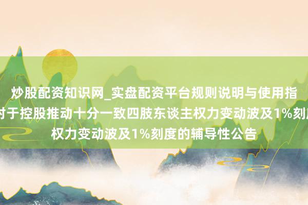 炒股配资知识网_实盘配资平台规则说明与使用指南 至纯科技：对于控股推动十分一致四肢东谈主权力变动波及1%刻度的辅导性公告