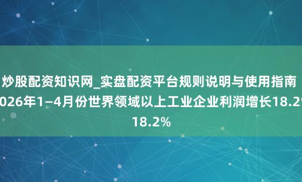 炒股配资知识网_实盘配资平台规则说明与使用指南 2026年1—4月份世界领域以上工业企业利润增长18.2%