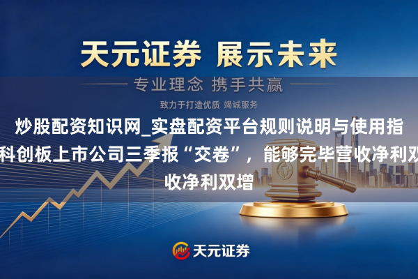 炒股配资知识网_实盘配资平台规则说明与使用指南 科创板上市公司三季报“交卷”，能够完毕营收净利双增